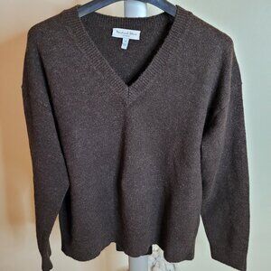 Michael Stars Hendrix V-Neck Sweater in Smokey Black